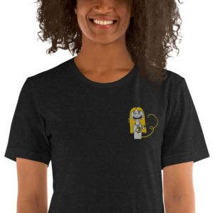 Camiseta de manga corta unisex tejedora feliz happy knitter